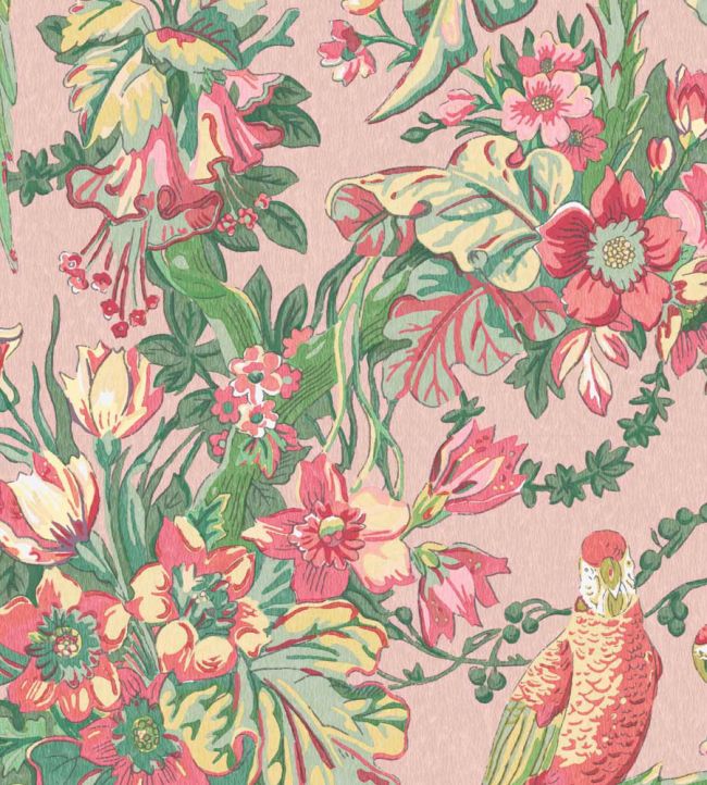WMF-322-04VD - Parrot Talk Fabric - Sunset Pink - Woodchip & Magnolia
