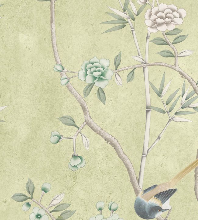 WMF-454-07VD - Chinoiserie Onism Fabric - Olive Green - Woodchip & Magnolia