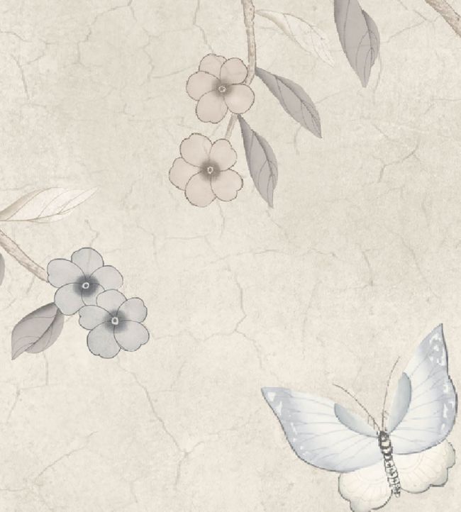 WMF-454-09VD - Chinoiserie Onism Fabric - Stone - Woodchip & Magnolia