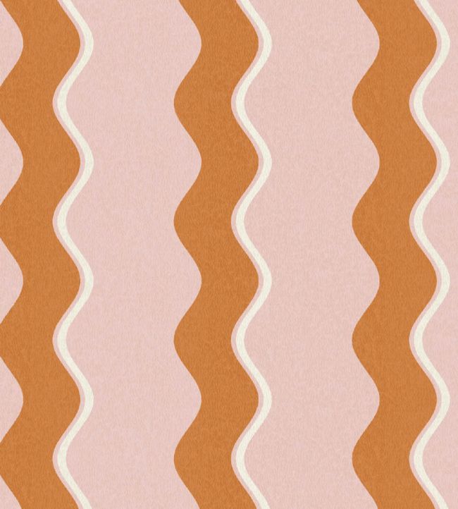 WMF-462-02LD - Cari Wave Fabric - Gorse Pink Cloud - Woodchip & Magnolia