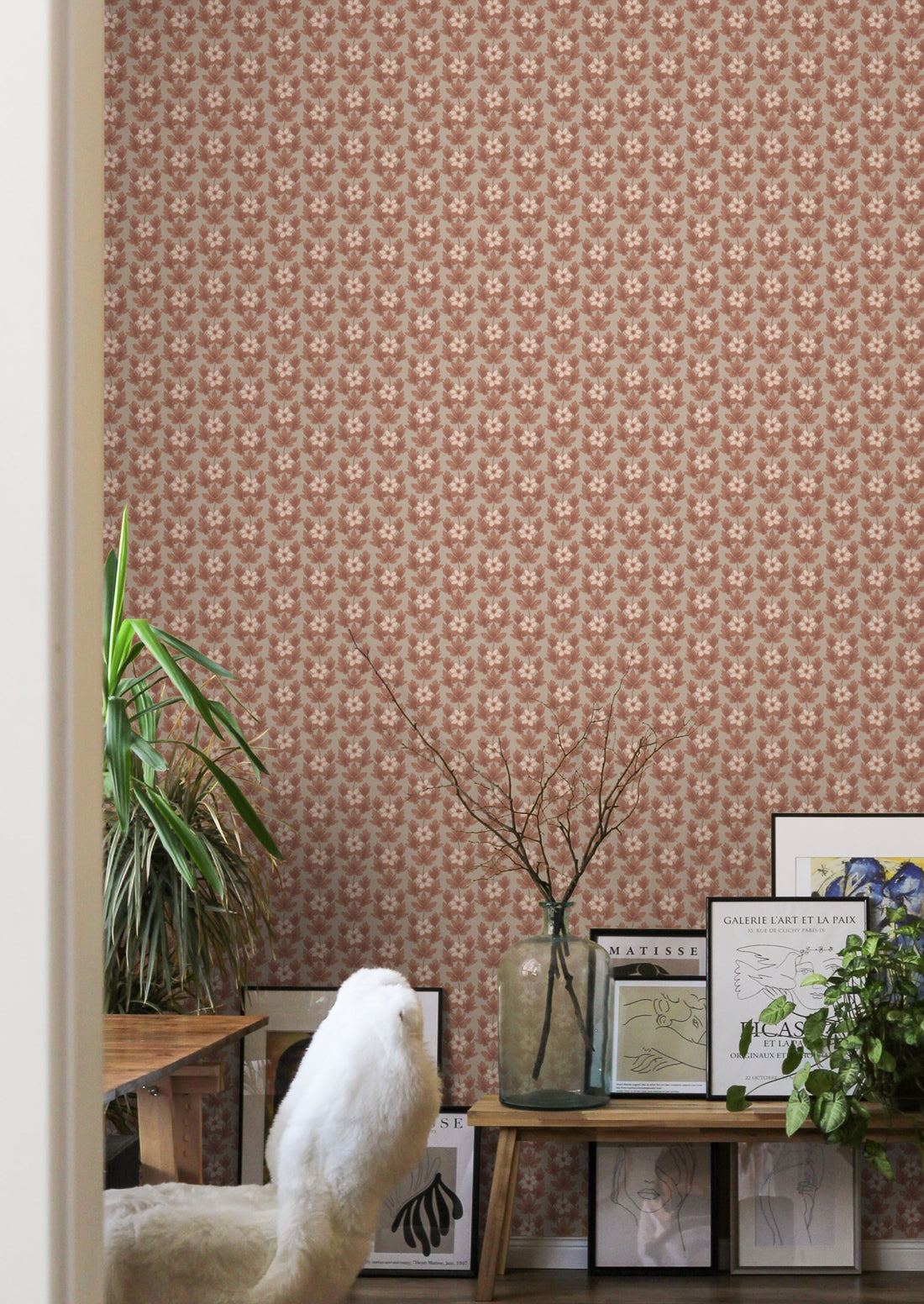 Wood Anemone Wallpaper - Copper - Summer Gray