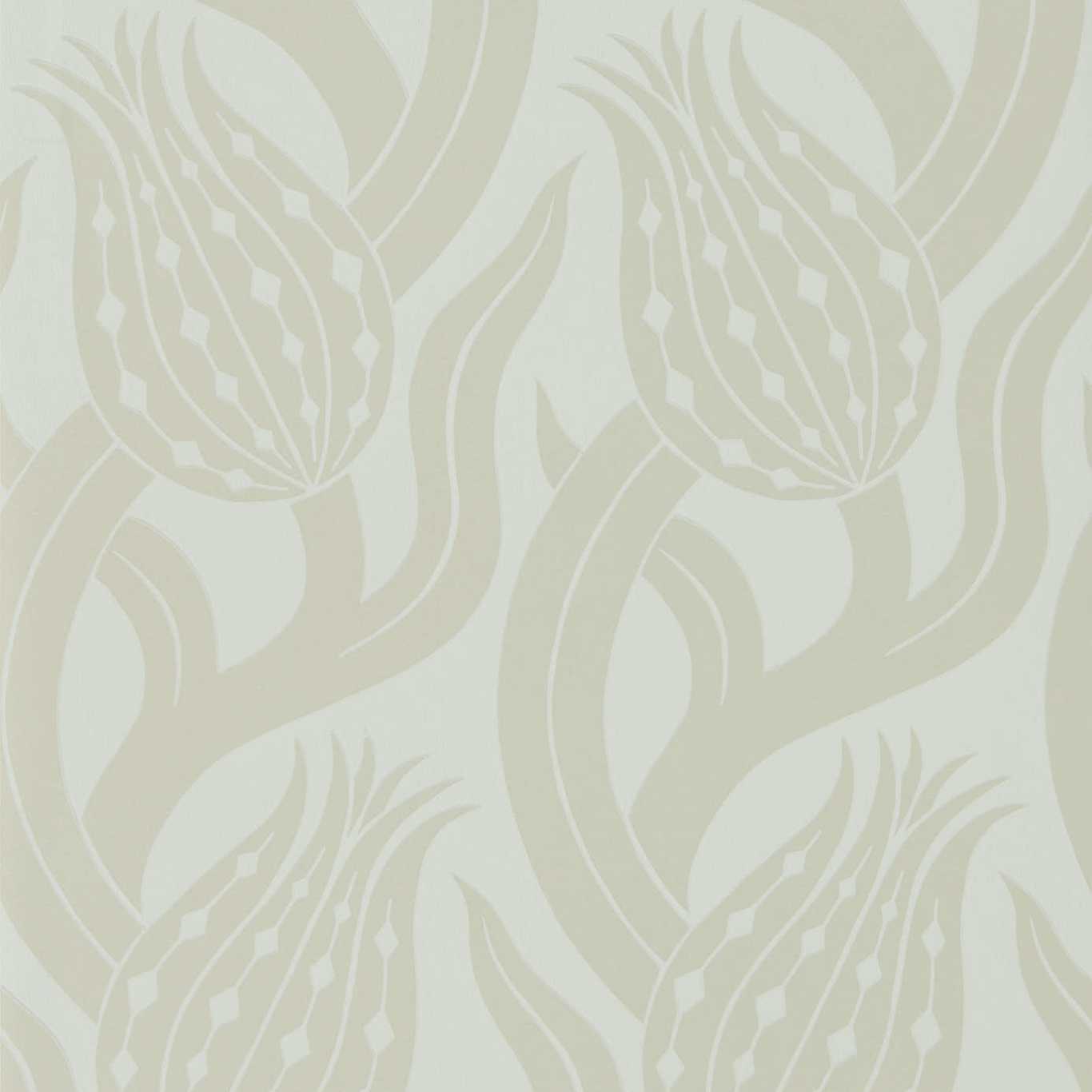 Persian Tulip Wallpaper - Silver - ZHIW312998