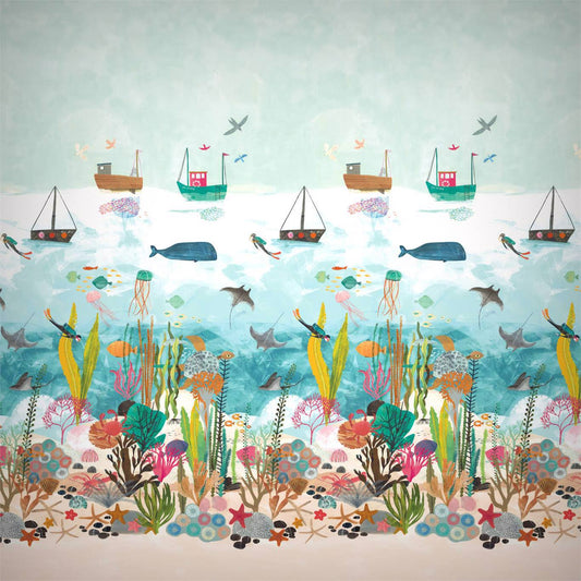 Above and Below Wallpaper - Marine Life - HLTF112648 - Harlequin