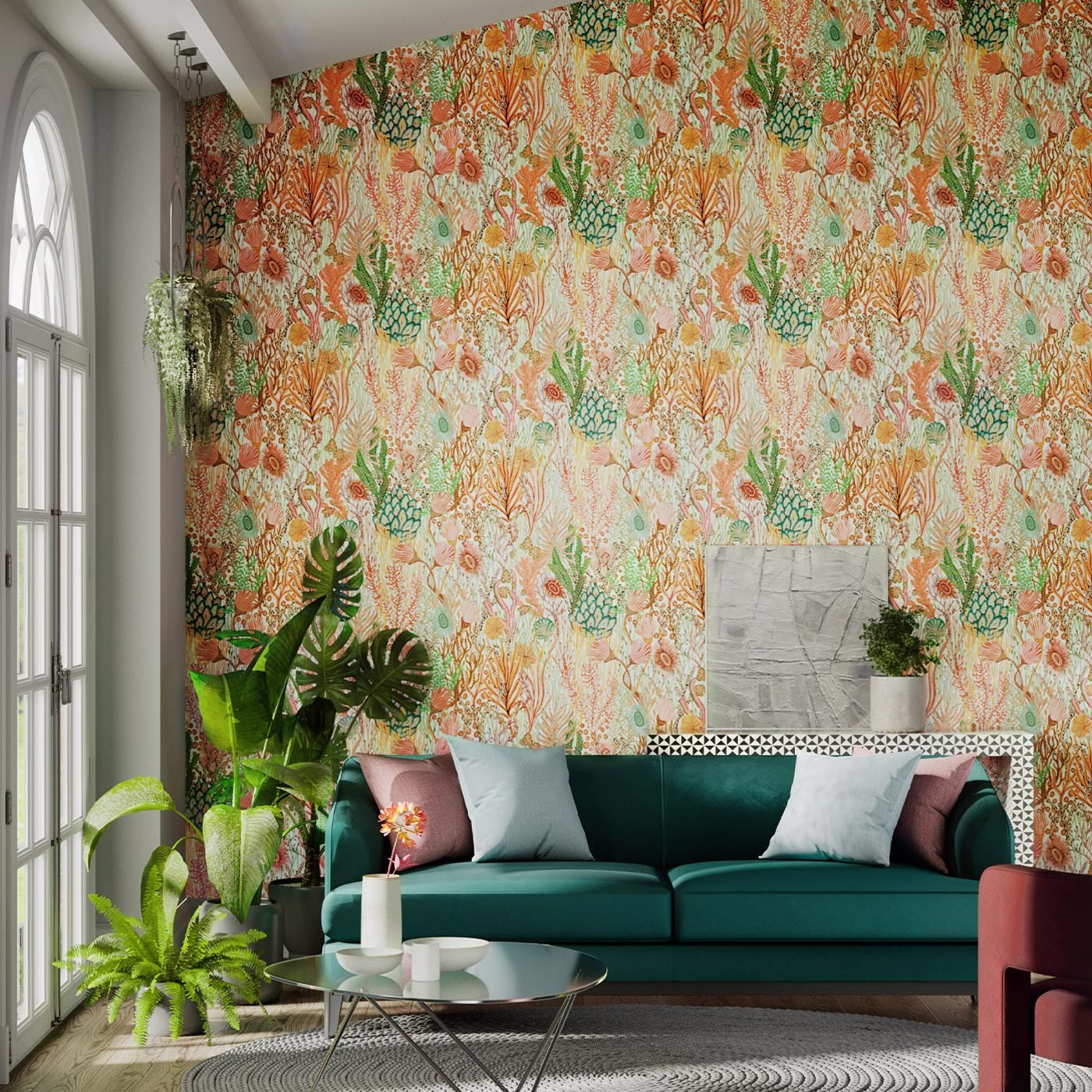 Acropora Wallpaper - Brazilian Rosewood/Nectar/Tree Canopy - Harlequin - HTEW112779