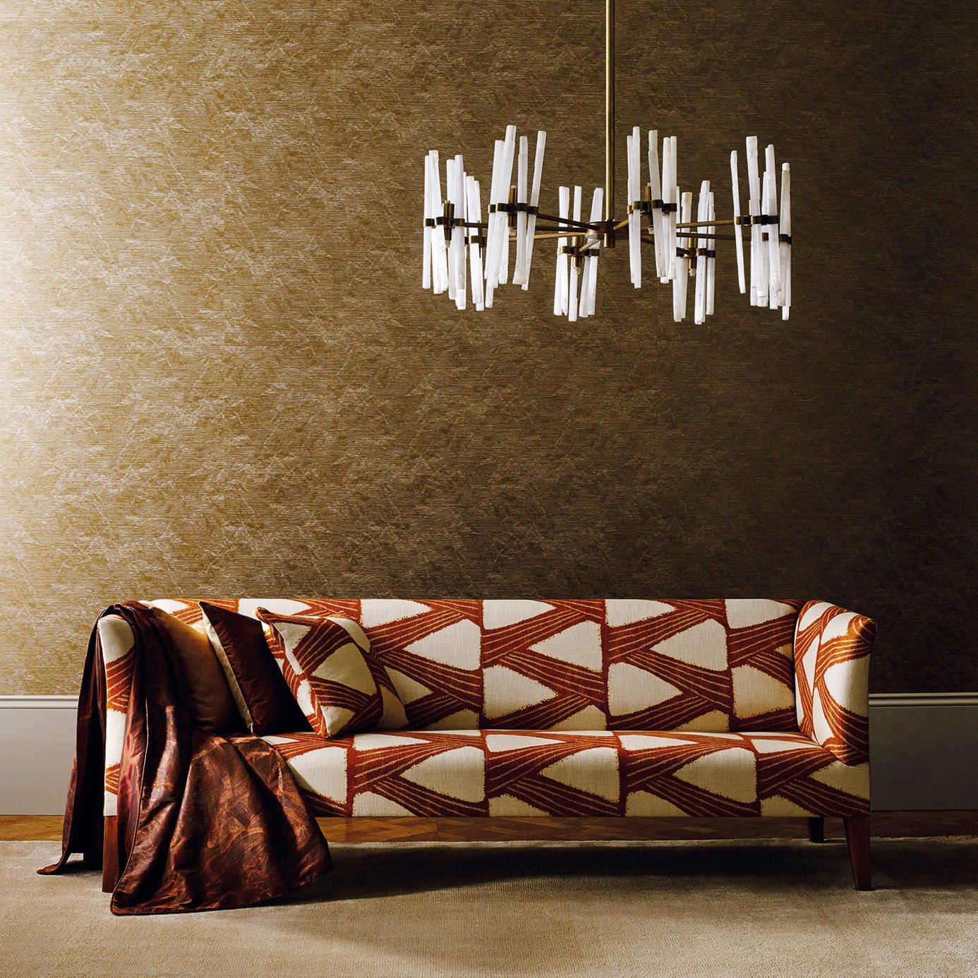 Akaishi Wallpaper - Oyster - Zoffany - ZAKA312501 - Morris Wallpaper