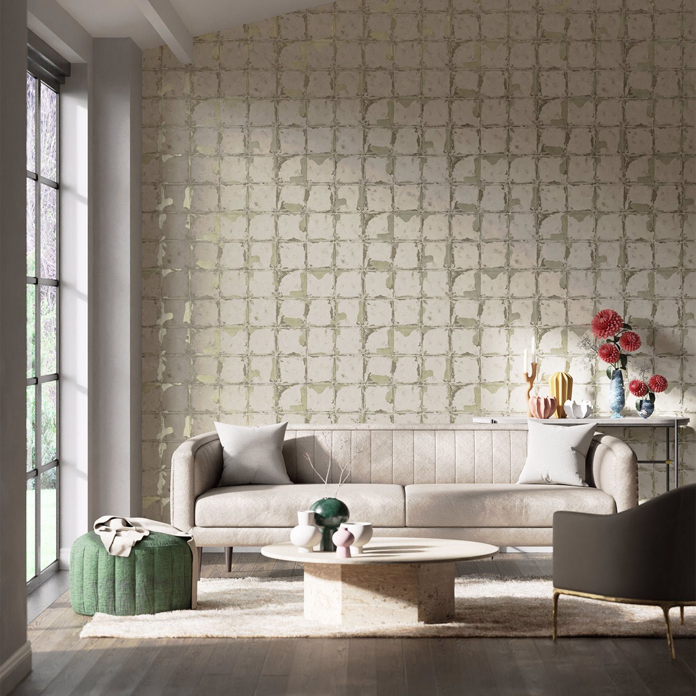 Akoa Wallpaper - Platinum - HLEO110635 - Harlequin