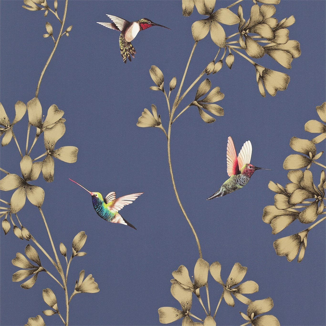Amazilia Wallpaper - Indigo - Harlequin - HAMA111059