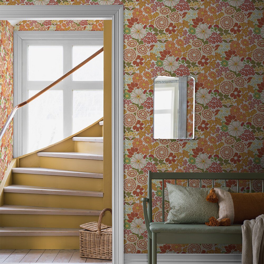 Anita Wallpaper - Orange - Boråstapeter - 2035 - Premier Wallcovering