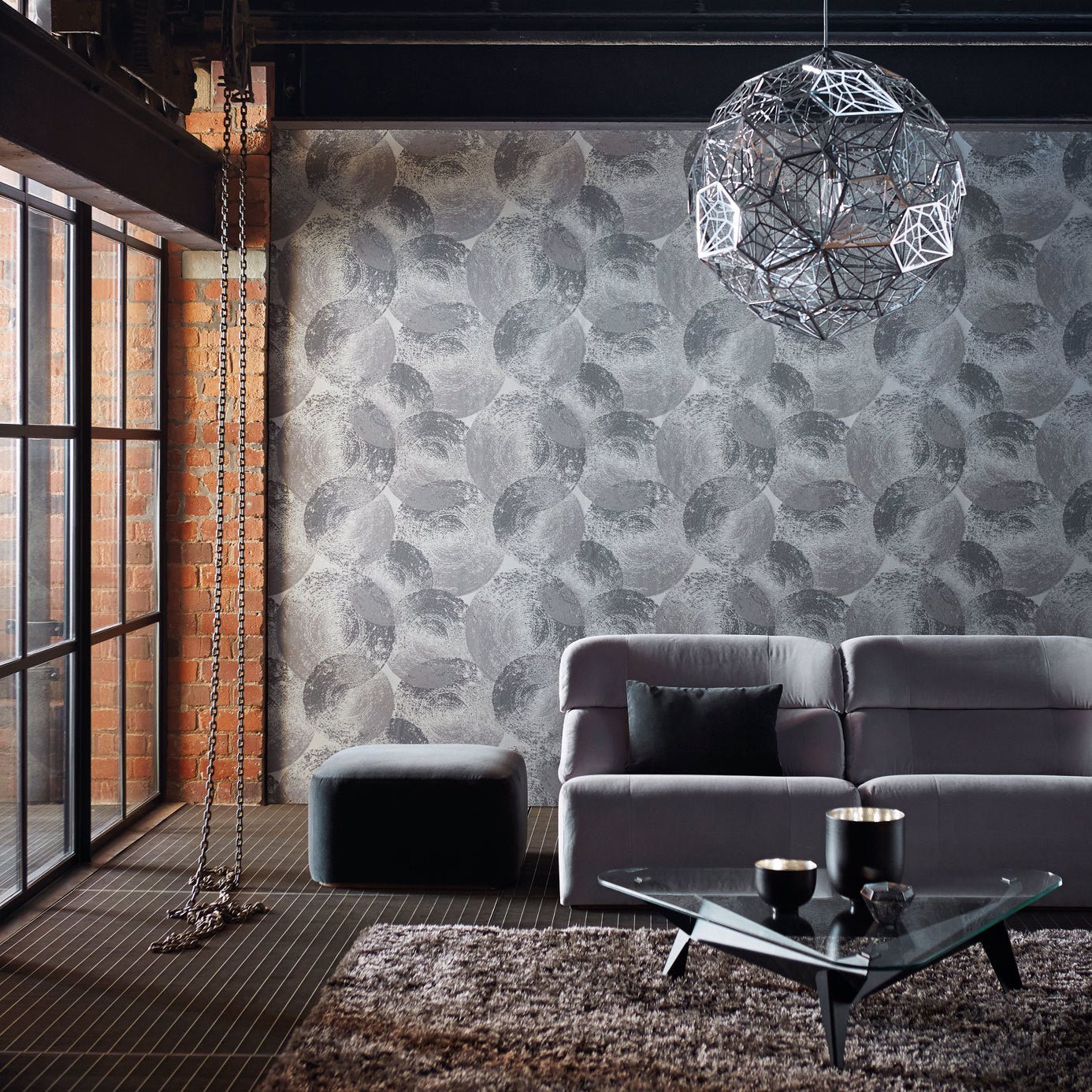 Anthology Ellipse Wallpaper - Slate/Graphite - Harlequin - EANT111127