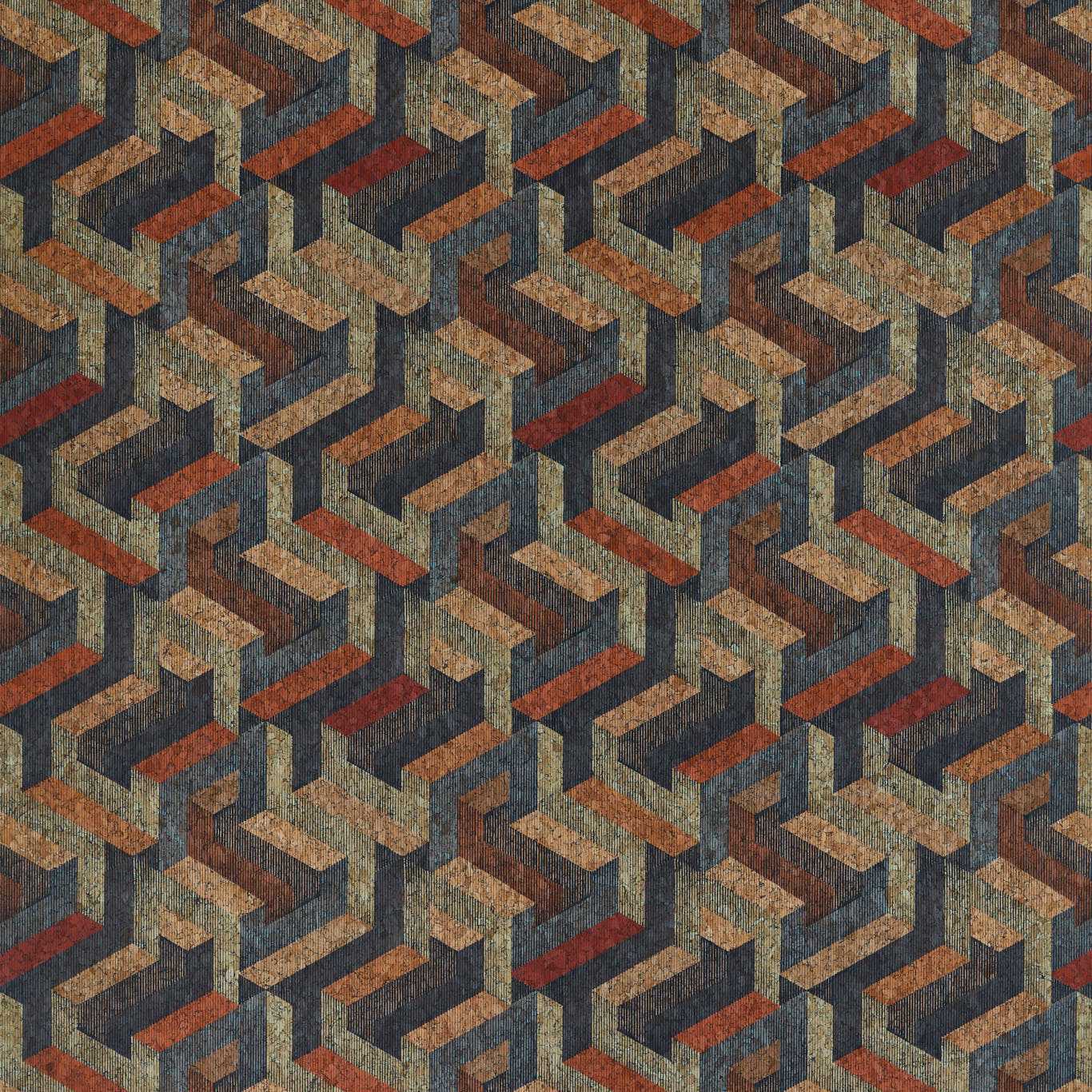Anthology Escheresque Wallpaper - Copper/Slate - Harlequin - EANW112583