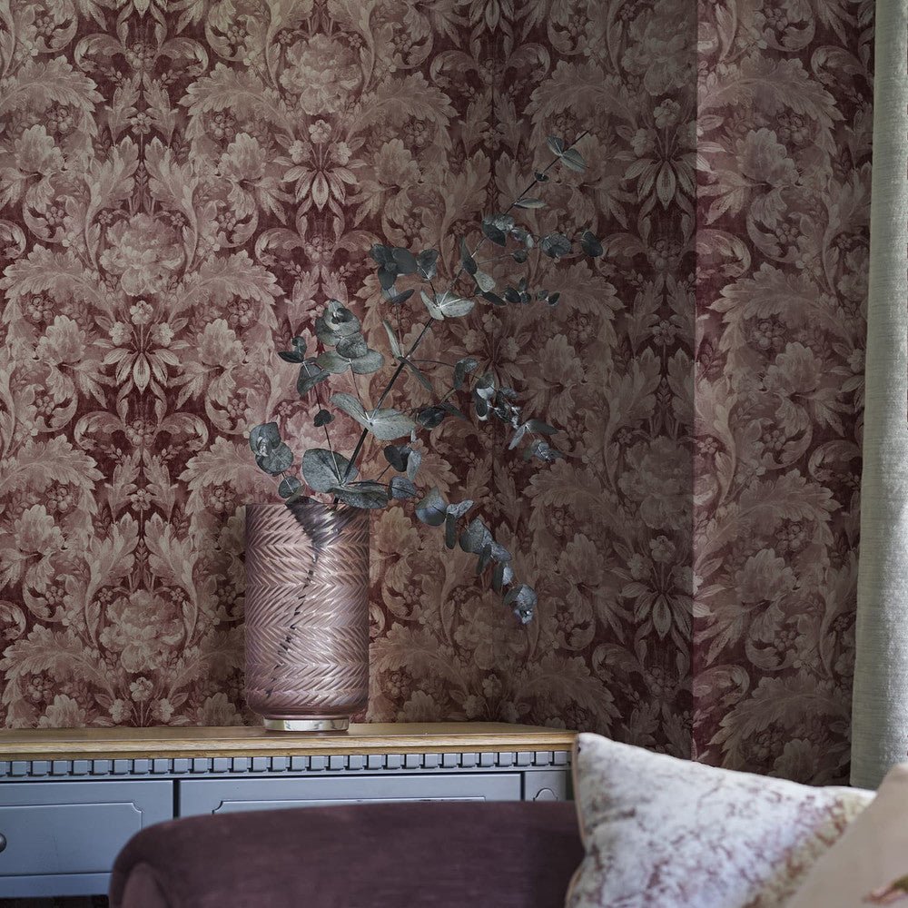 Apolline Wallpaper - Pale Blackberry - Laura Ashley - 121085 - Premier Wallcovering