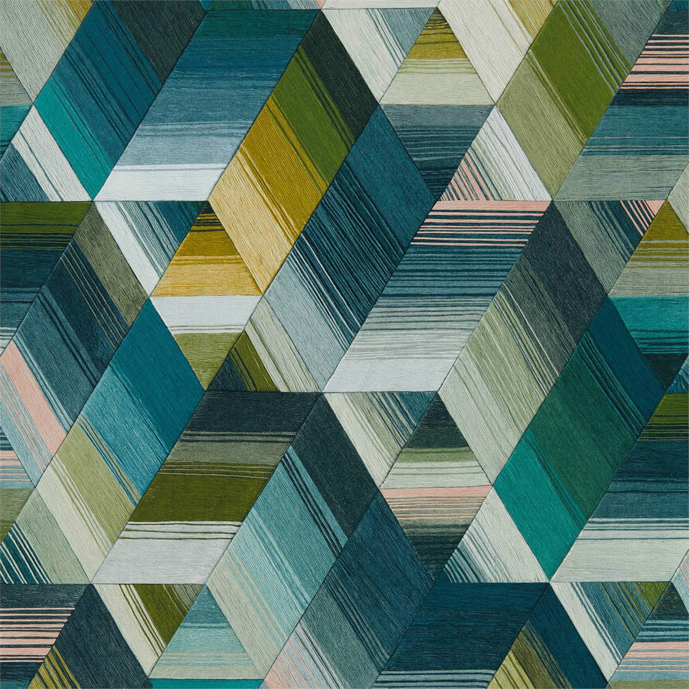 Arccos Wallpaper - Emerald/Blush - Harlequin - HMWF111970