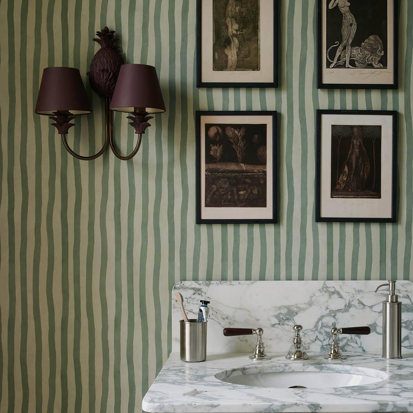 Artist's Stripe Wallpaper - Opal - House of Hackney - 1-WA-ATS-DI-MYO-XXX