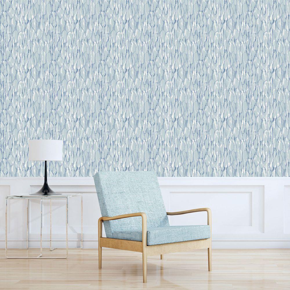 Atmosphere Drizzle Wallpaper - Turquoise - Galerie - G78244 - Premier Wallcovering