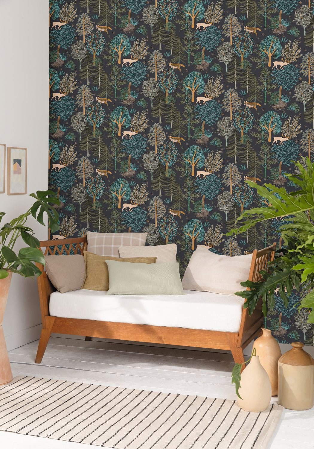 Ballad Wallpaper - Kaki Fond Noir - Caselio - 102937940