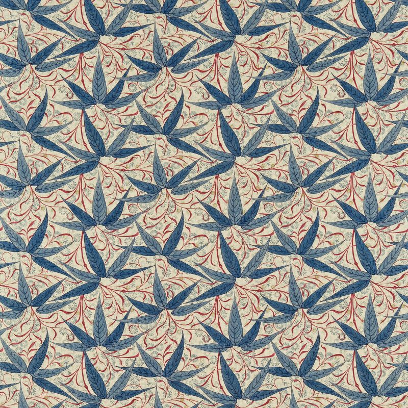 Bamboo Fabric - Indigo/Woad - Morris & Co - DCMF226687 - Premier Wallcovering