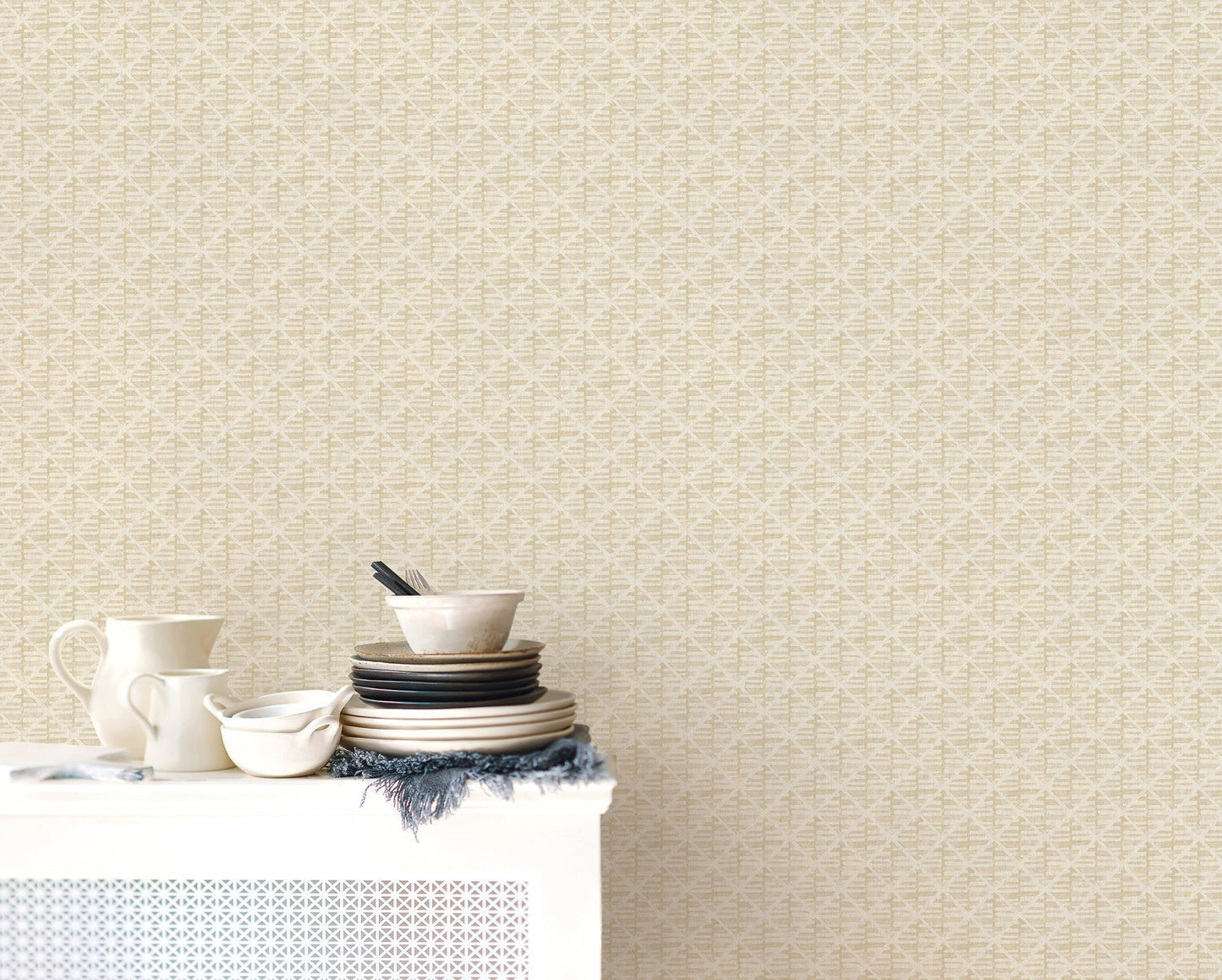 Bazaar Geo Wallpaper - Deep Cream - Galerie - G78292 - Premier Wallcovering