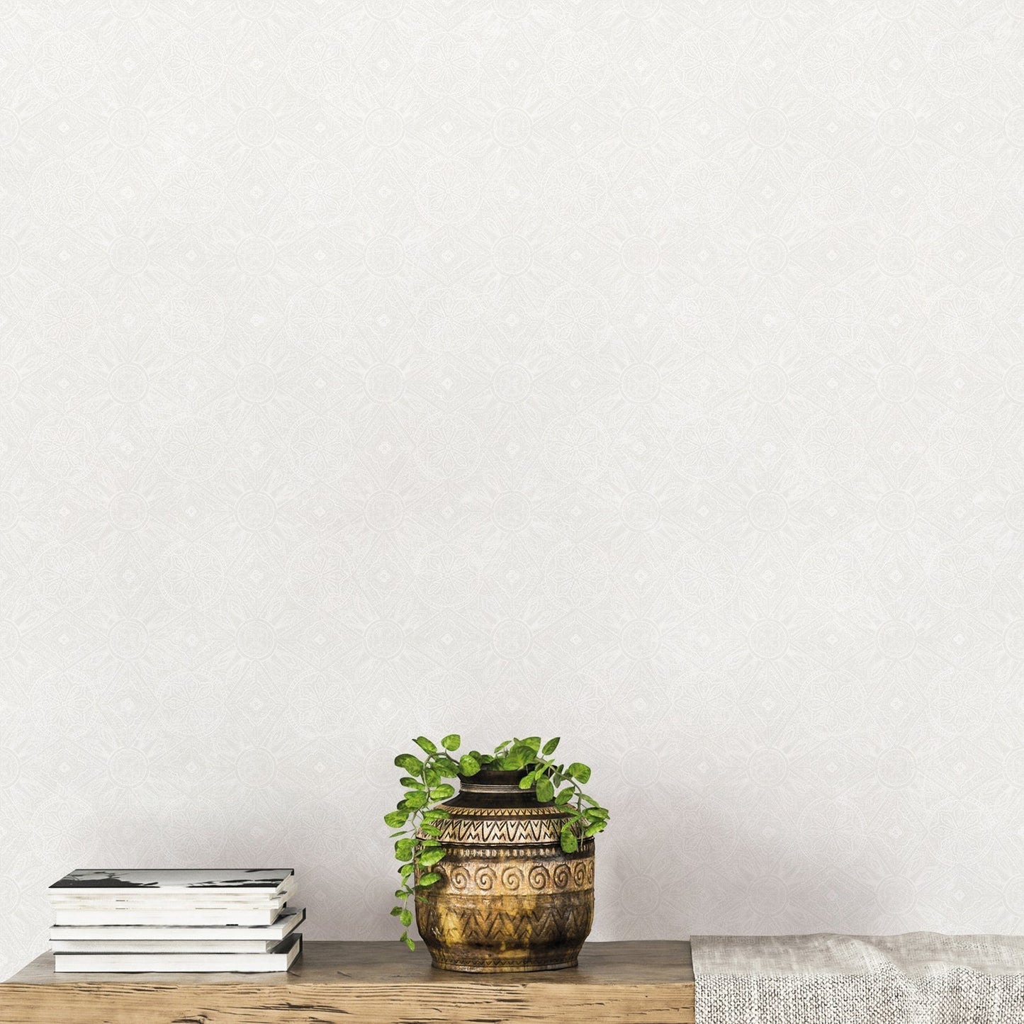 Bazaar Moroccan Print Wallpaper - Pearl / Beige - Galerie - G78318 - Premier Wallcovering