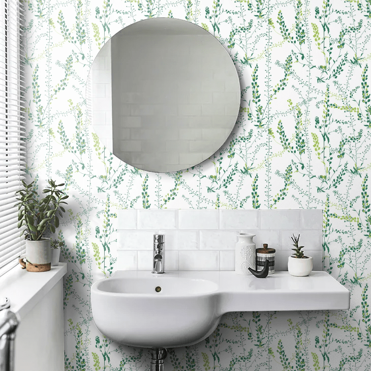 Bladranker Wallpaper - Green - Boråstapeter - 1787 - Premier Wallcovering