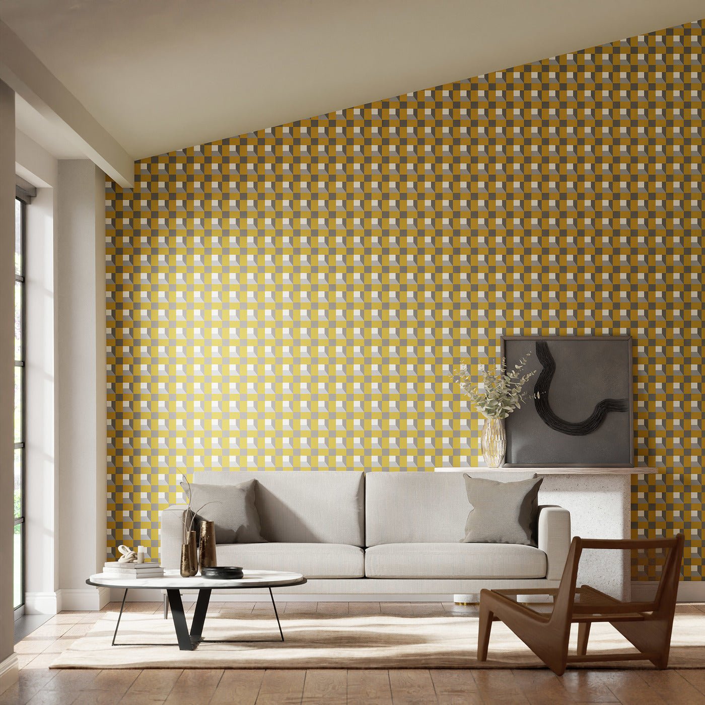 Blocks Wallpaper - Nectar/Sketched/Diffused Light - Harlequin - HQN3112942