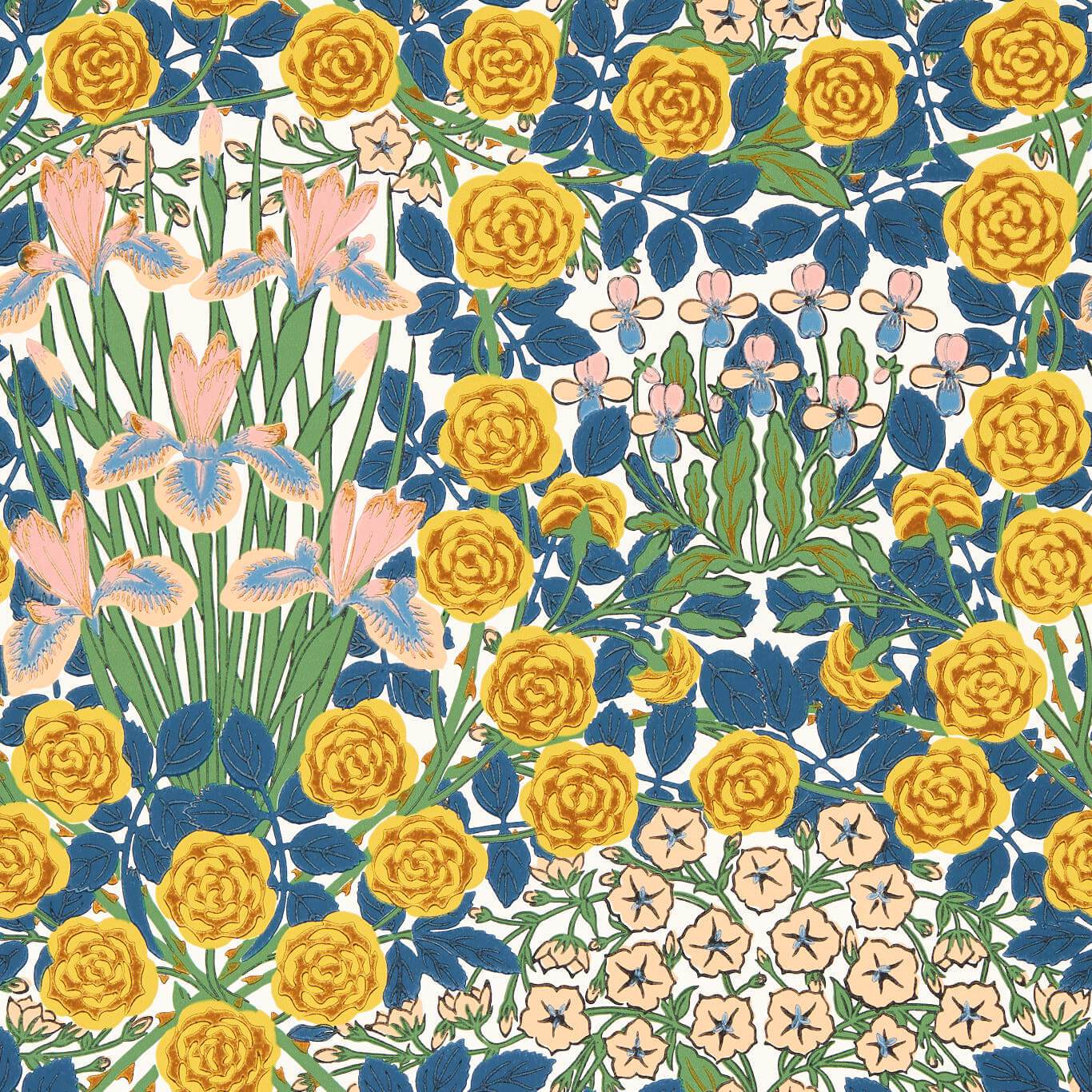Campanula Wallpaper - Autumn Garden - 217353 - Morris & Co
