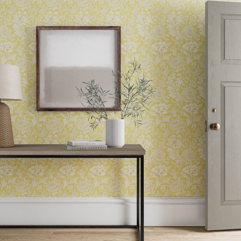 Chrysanthemum Wallpaper - Ivory/Canvas - Morris & Co - WM7612/8 - Morris Wallpaper