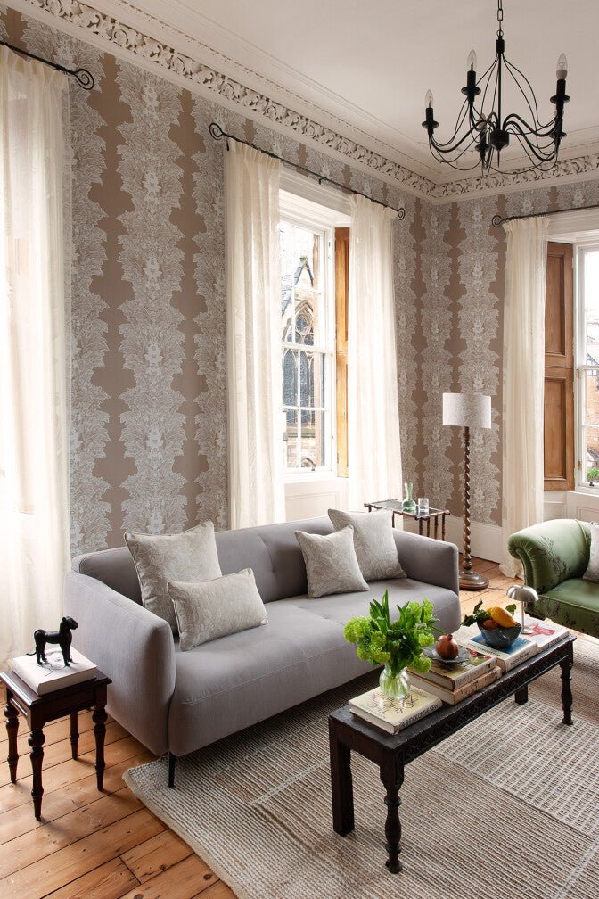 Cornice Crown Wallpaper - Beige - Timorous Beasties - STCO/CNCR/4008/01 - Premier Wallcovering