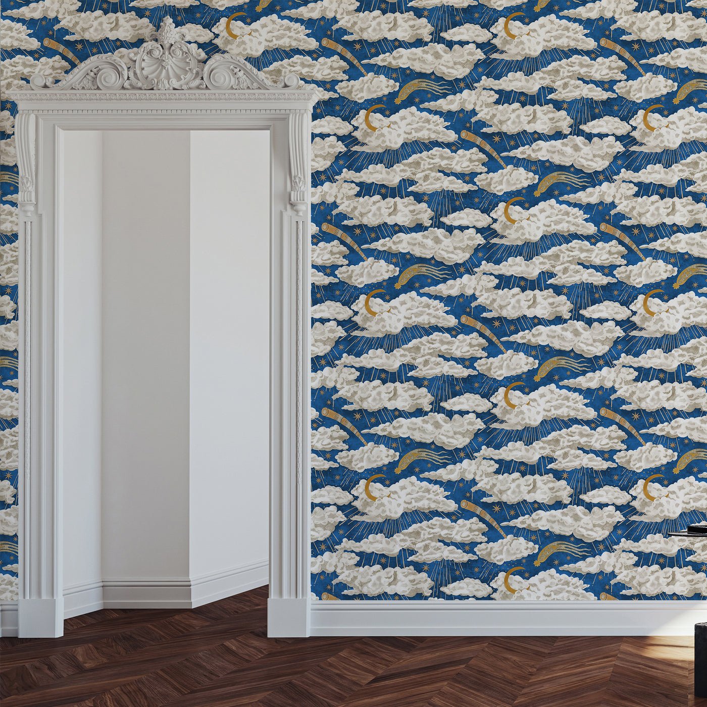 Cumulus Luna Wallpaper - Bright Blue - Josephine Munsey - JMW-103911 - Premier Wallcovering