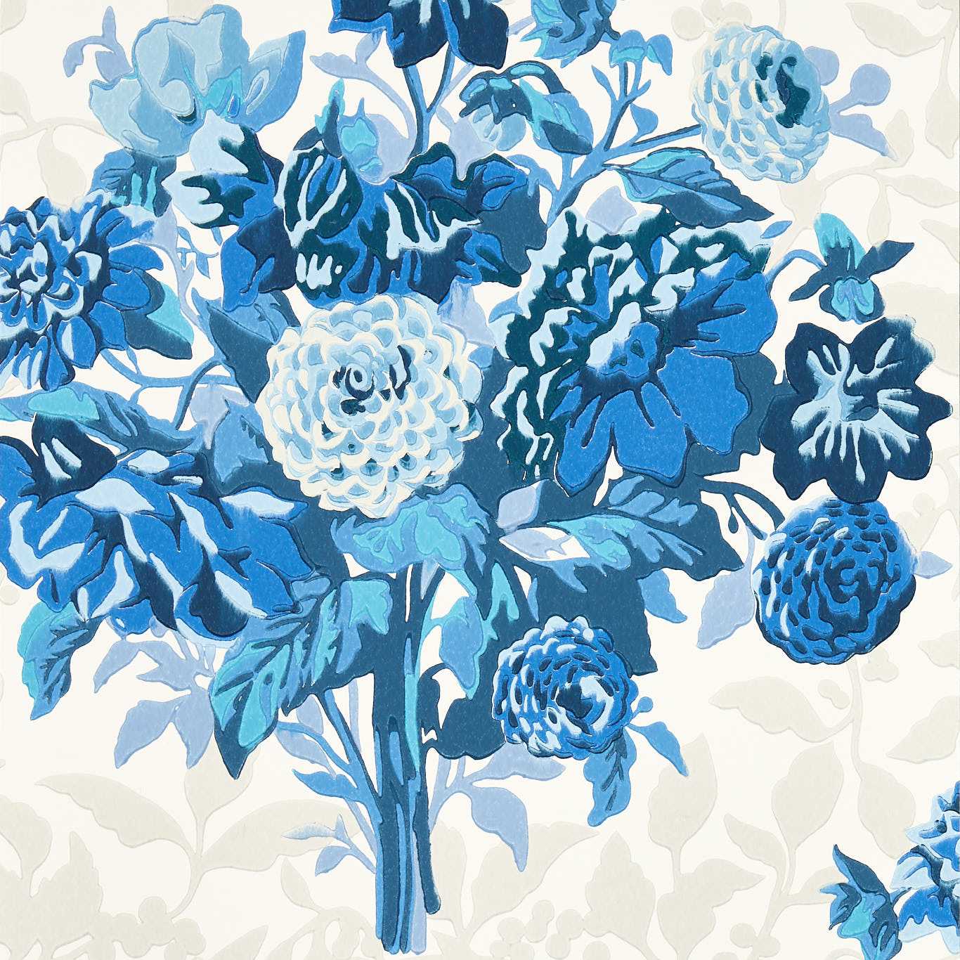 Dahlia Bunch Wallpaper - Lapis - Harlequin - HSRW113055