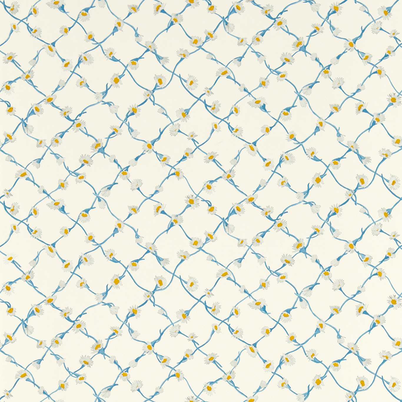 Daisy Trellis Wallpaper - Lapis/Pearl - Harlequin - HSRW113044