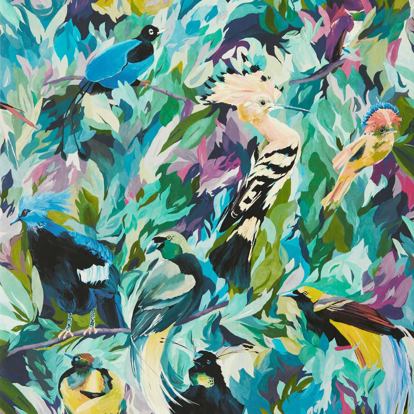 Dance Of Adornment Wallpaper - Wilderness/ Nectar/ Pomegranate - HTEW112763 - Harlequin