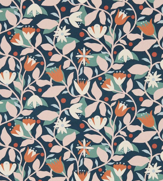 Dancing Daisies Wallpaper - Midnight - Scion - NSCW113282