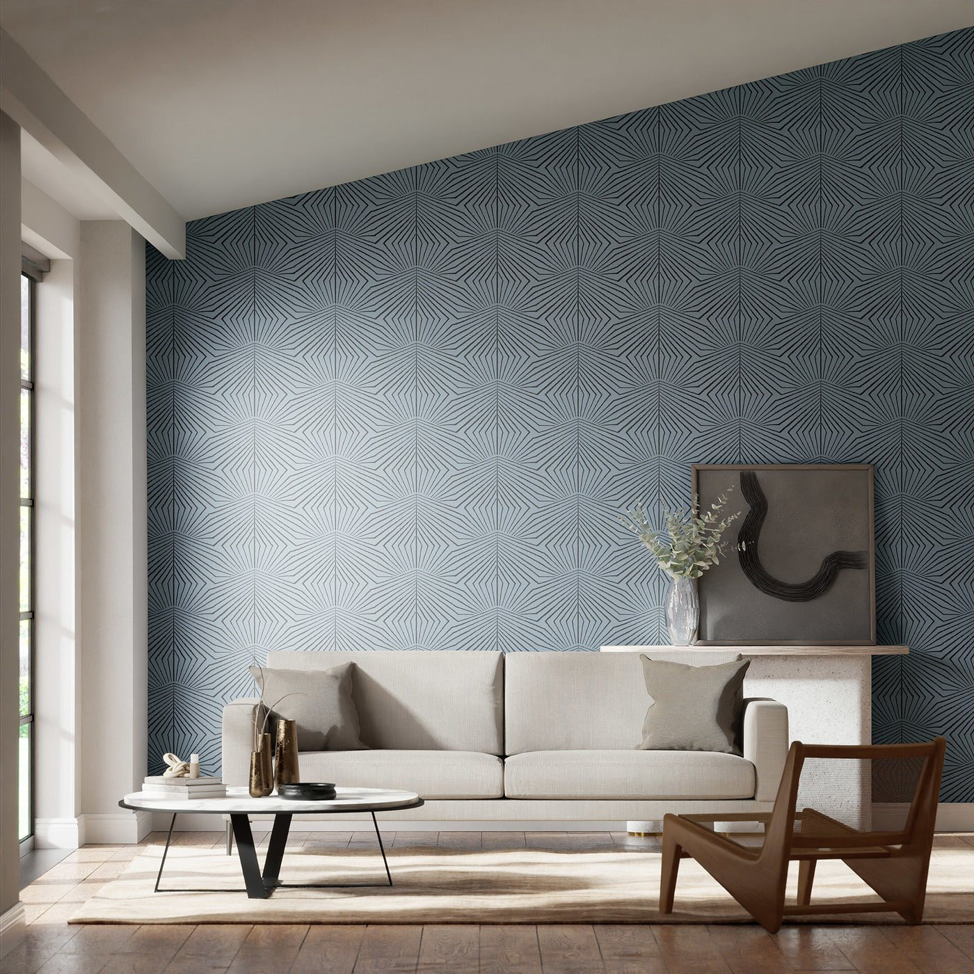 Dawning Wallpaper - Copenhagen Blue/Ritual - Harlequin - HQN3112929