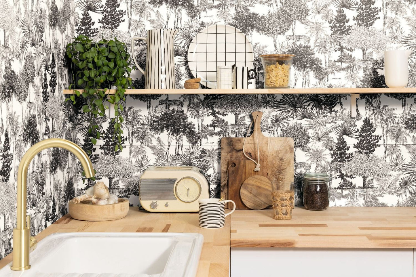 Dream Forest Wallpaper - Blanc Noir - Caselio - 104280974