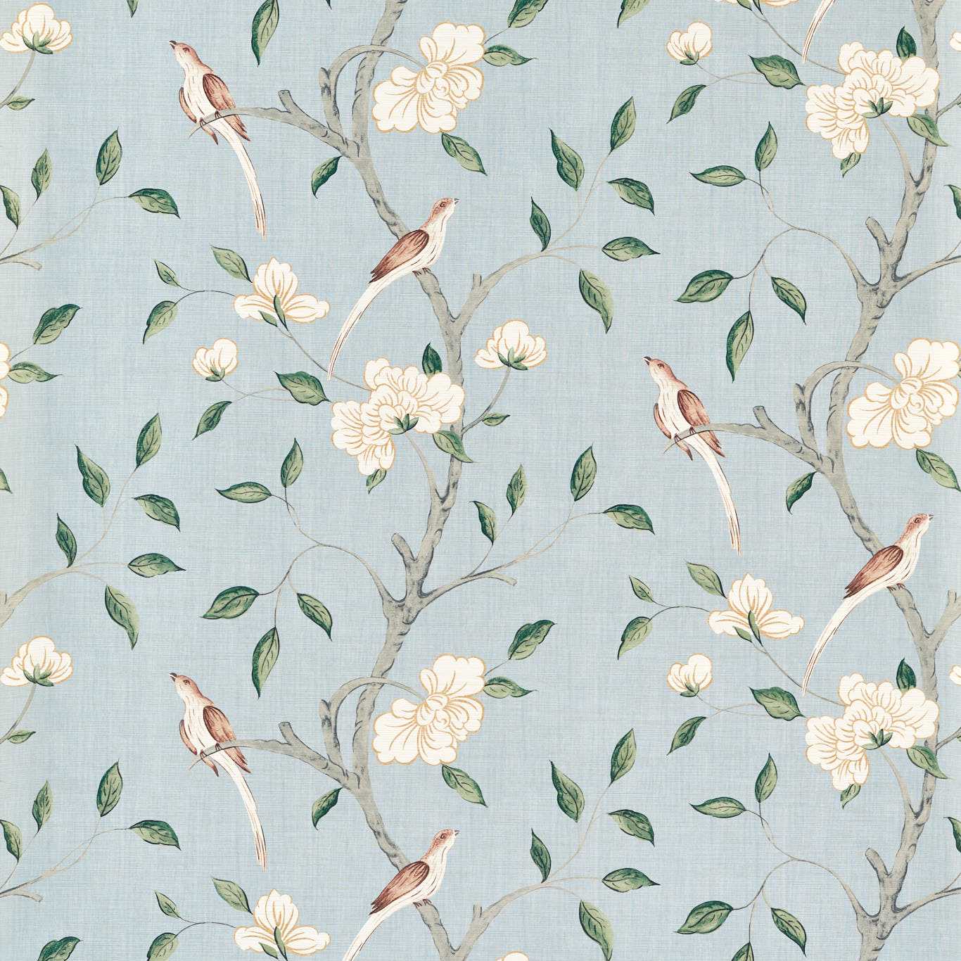 Eleonora Print Wallpaper - Stockholm Blue - Zoffany - ZATW313047 - Morris Wallpaper