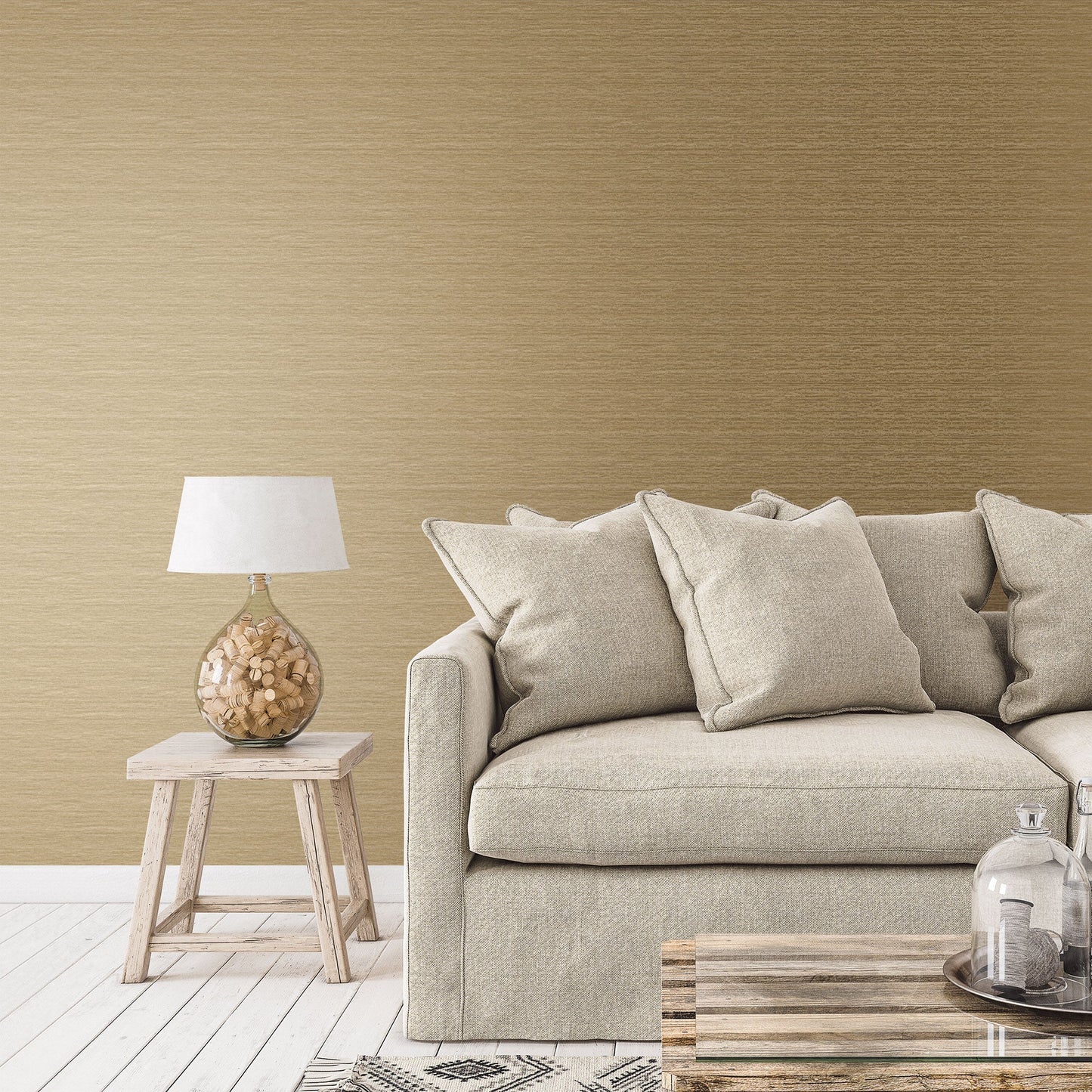 Emporium Metallic Plain Wallpaper - Deep Gold - Galerie - DWP0230 - 08 - Premier Wallcovering