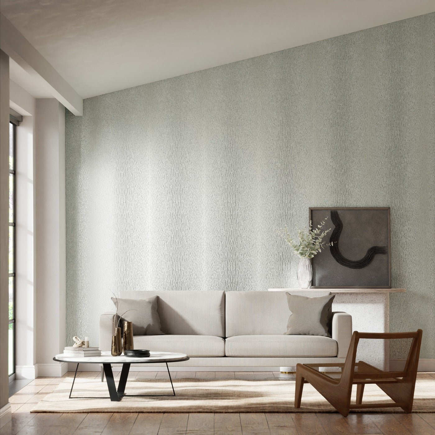 Enigma Wallpaper - Light Steel Blue & Sparkle - Harlequin - HMOM110104
