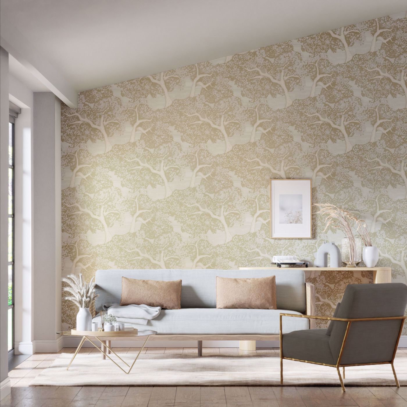 Eternal Oak Wallpaper - Incense/Pearl - Harlequin - HC4W113022
