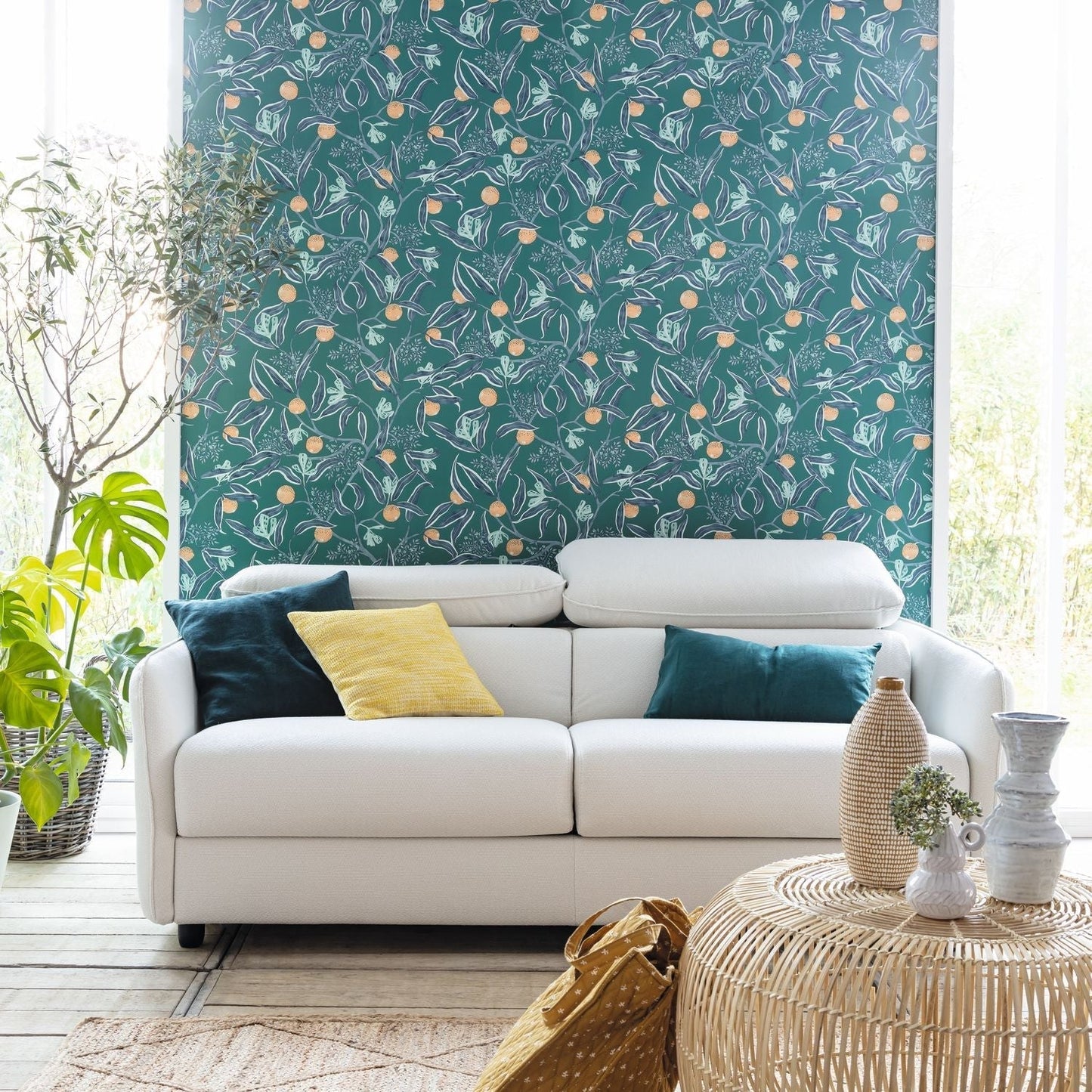 Eurydice Wallpaper - Bleu Egee - Caselio - 103616066