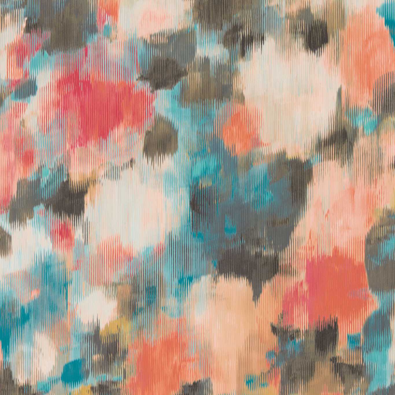 Exuberance Wallpaper - Coral/Turquoise - Harlequin - HSTO111476