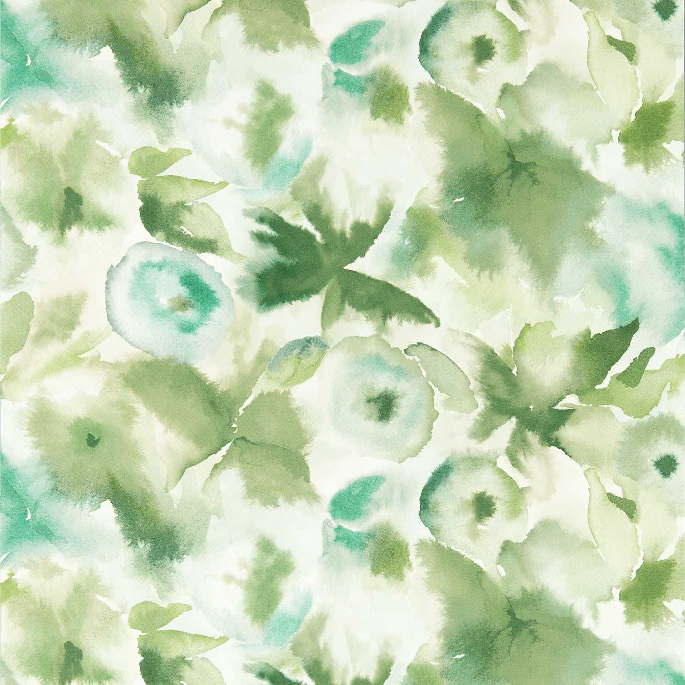 Flores Wallpaper - Clover/Kelly/Aqua - Harlequin - HRTW113137