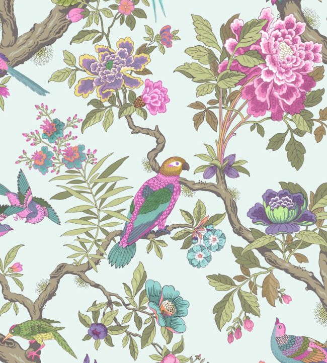 Fontainebleau Wallpaper - Multi on Duck Egg - 99/12051 - Cole & Son - Premier Wallcovering