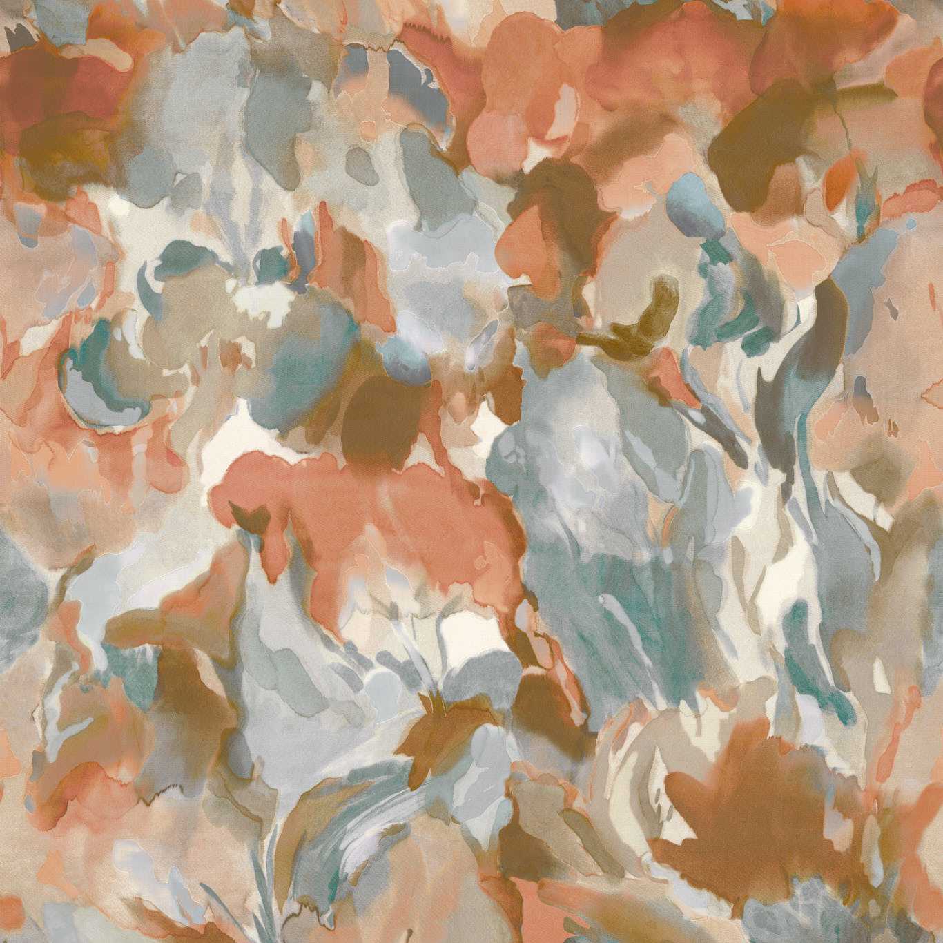 Foresta Wallpaper - Baked Terracotta/Cerulean - Harlequin - HC4W113001