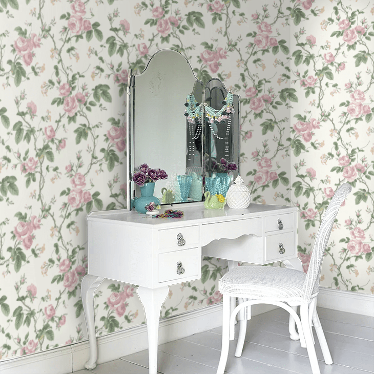 French Roses Wallpaper - Pink - Boråstapeter - 7212 - Premier Wallcovering