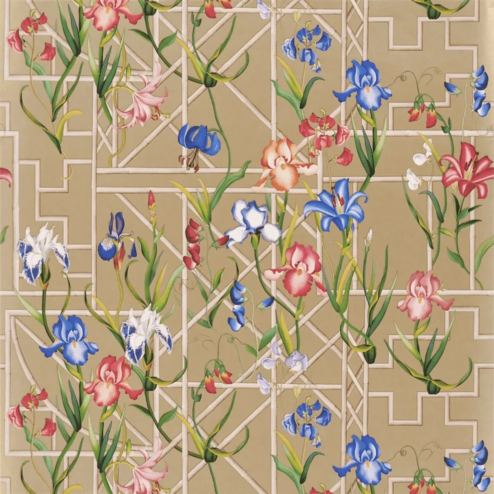 Fretwork Garden Wallpaper - Or - Christian Lacroix - PCL7045/04 - Premier Wallcovering