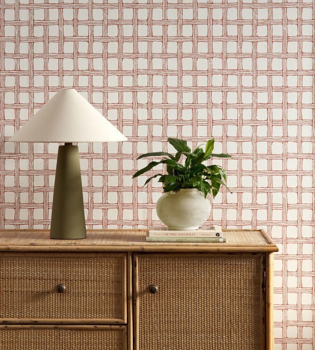 Fretwork Wallpaper - Ladybird Red - Scion - NSCW113261