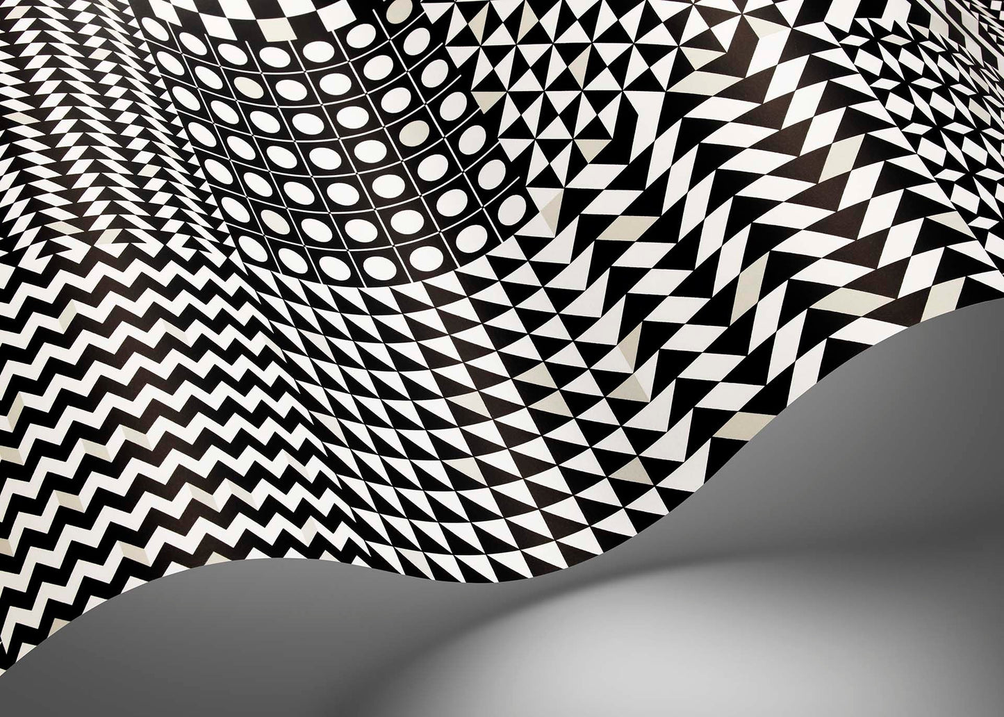 Geometrico Wallpaper - Black & White - 123/7032 - Cole & Son - Premier Wallcovering