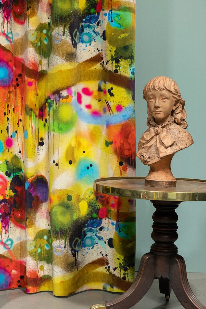 Graffiti All Over Velvet Fabric - Original - Timorous Beasties - DIGI/GRFA/40008/01 - Premier Wallcovering