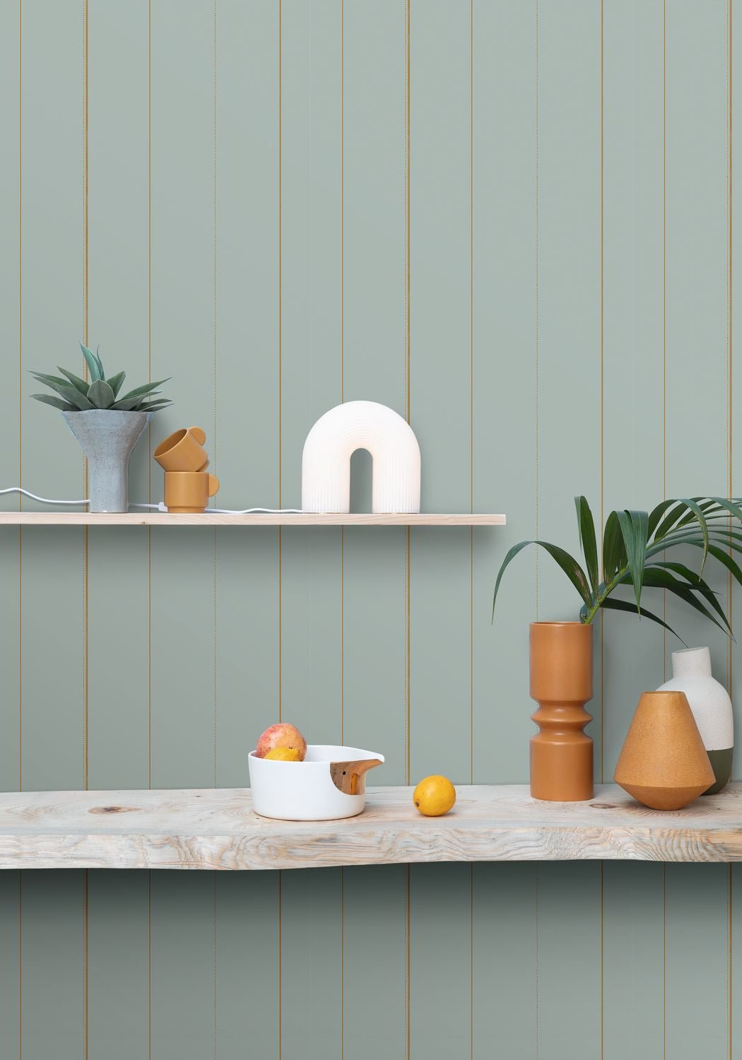 Green Life Peaceful Wallpaper - Bleu Grise - Caselio - 101726027