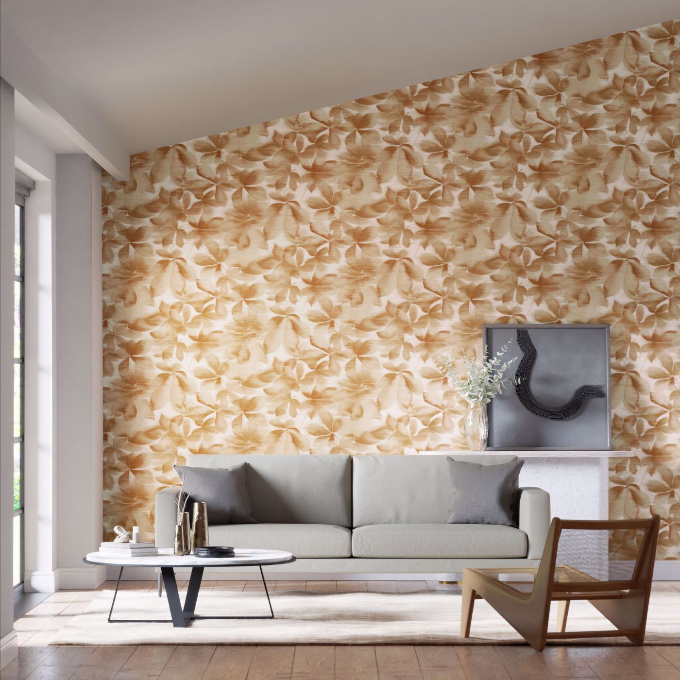Grounded Wallpaper - Baked Terracotta/Parchment - Harlequin - HC4W113007